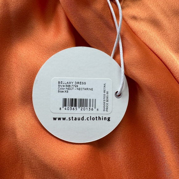 STAUD NWT- Nectarine Bellamy Dress (XS) - Picture 5 of 8